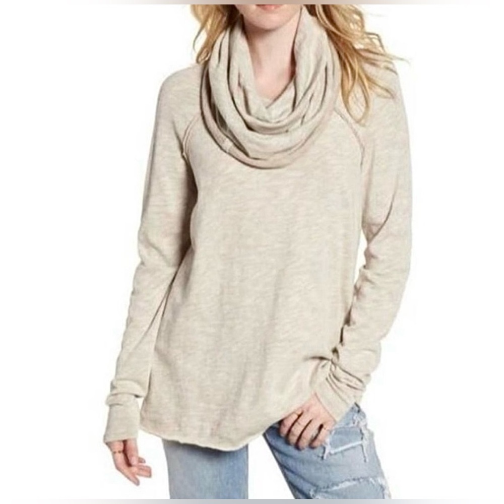 Free People Beach Cocoon Cowl Pull Over in‎ Beige Women’s Size Small